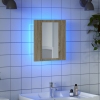 Espejo mueble de baño con luz LED roble Sonoma 40x12x45 cm