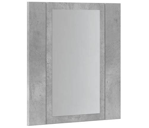 Armario de baño con espejo LED madera gris hormigón 40x12x45 cm