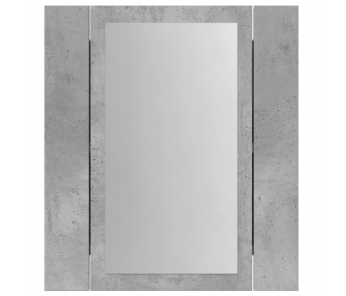 Armario de baño con espejo LED madera gris hormigón 40x12x45 cm