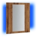 Armario de baño con espejo LED madera envejecida 40x12x45 cm