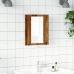 Armario de baño con espejo LED madera envejecida 40x12x45 cm