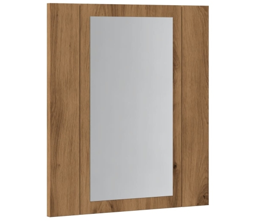 Armario de baño con espejo LED madera roble artisan 40x12x45 cm