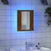 Armario de baño con espejo LED madera roble artisan 40x12x45 cm