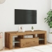 Mueble de TV luces LED madera roble artisan 120x36,5x40 cm