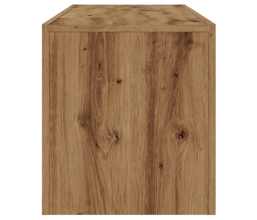 Mueble de TV luces LED madera roble artisan 120x36,5x40 cm