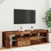 Mueble TV luces LED madera ingeniería envejecida 140x36,5x40 cm