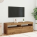 Mueble de TV luces LED madera roble artisan 120x35x40 cm