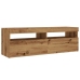 Mueble de TV luces LED madera roble artisan 120x35x40 cm