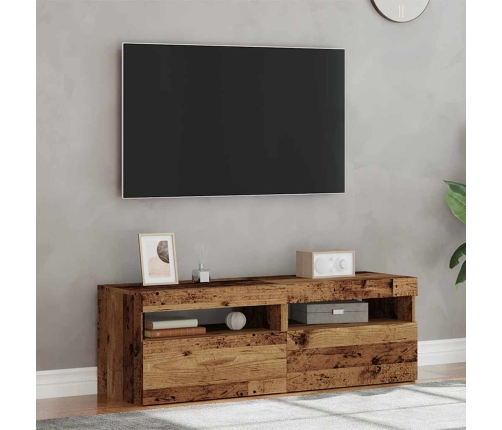 Muebles de TV con luces LED 2 uds madera ingeniería envejecida