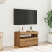 Mueble de TV luces LED madera roble artisan 60x35x40 cm