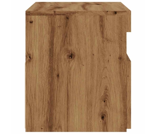 Mueble de TV luces LED madera roble artisan 60x35x40 cm