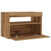 Mueble de TV luces LED madera roble artisan 60x35x40 cm