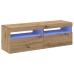 Muebles TV con luces LED 2 uds madera ingeniería roble artisan