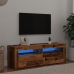 Mueble TV luces LED madera ingeniería envejecida 120x35x40 cm