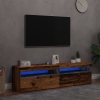 Muebles de TV con luces LED 2 uds madera ingeniería envejecida