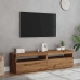 Muebles TV con luces LED 2 uds madera ingeniería roble artisan