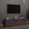 Muebles TV con luces LED 2 uds madera ingeniería roble artisan