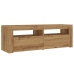 Mueble de TV luces LED madera roble artisan 120x35x40 cm