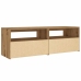 Mueble de TV luces LED madera roble artisan 120x35x40 cm