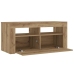 Mueble de TV luces LED madera roble artisan 90x35x40 cm