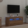 Mueble de TV luces LED madera roble artisan 90x35x40 cm