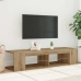 Mueble de TV luces LED madera roble artisan 135x39x30 cm