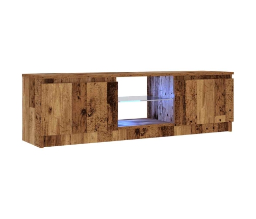 Mueble TV luces LED madera ingeniería envejecida 120x30x36 cm