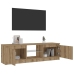 Mueble de TV luces LED madera roble artisan 120x30x36 cm