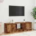 Mueble TV luces LED madera ingeniería envejecida 140x40x35,5 cm