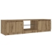 Mueble de TV luces LED madera roble artisan 140x40x35,5 cm