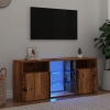 Mueble TV luces LED madera ingeniería envejecida 120x30x50 cm