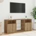 Mueble TV luces LED madera ingeniería roble artisan 120x30x50cm