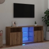 Mueble TV luces LED madera ingeniería roble artisan 120x30x50cm