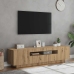 Mueble de TV luces LED madera roble artisan 160x35x40 cm