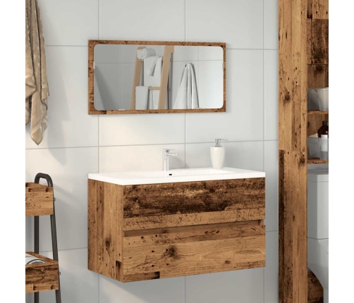 Mueble de baño con espejo de madera antigua madera ingeniería