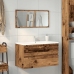 Mueble de baño con espejo de madera antigua madera ingeniería