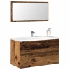 Mueble de baño con espejo de madera antigua madera ingeniería