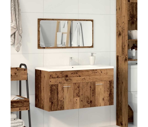 Mueble de baño con espejo de madera antigua madera ingeniería