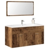 Mueble de baño con espejo de madera antigua madera ingeniería