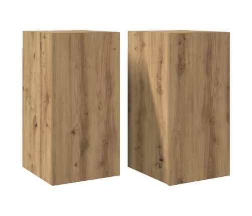 Muebles para TV 2 uds madera roble artisan 30,5x30x60 cm