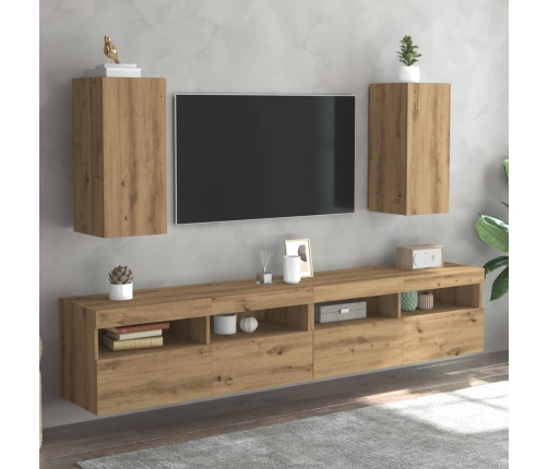 Muebles para TV 2 uds madera roble artisan 30,5x30x60 cm