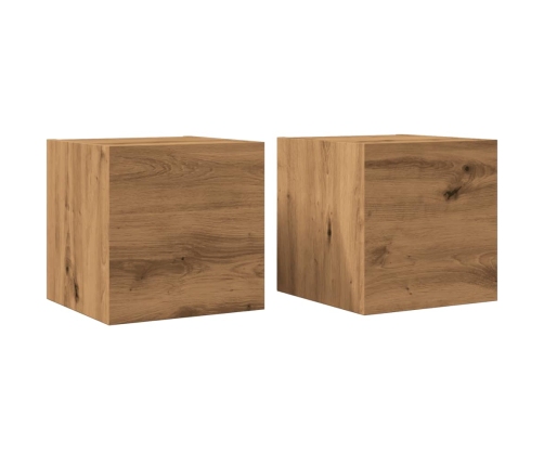 Muebles de pared para TV 2 uds roble artisan 30,5x30x30 cm