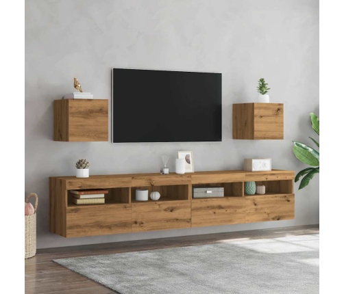 Muebles de pared para TV 2 uds roble artisan 30,5x30x30 cm