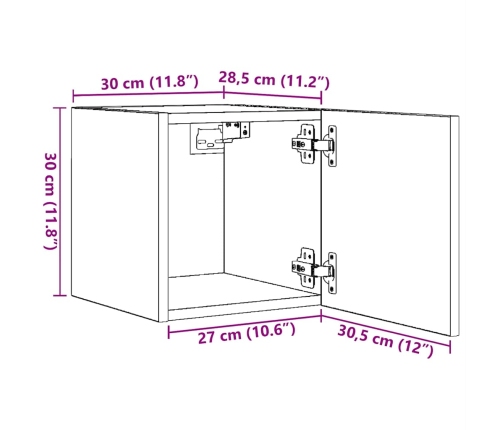 Muebles de pared para TV 2 uds roble artisan 30,5x30x30 cm