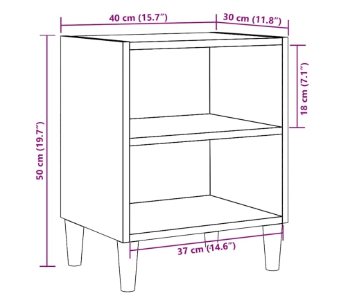 Mesitas de noche 2 uds madera de ingeniería envejecida