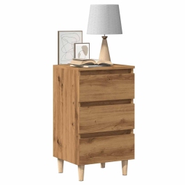 Mesita de noche madera de ingeniería roble artisan 40x35x69 cm