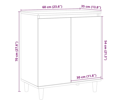 Aparador madera contrachapada roble artisian 60x35x70 cm