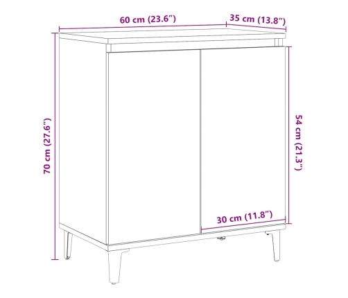 Aparador de madera contrachapada envejecida 60x35x70 cm