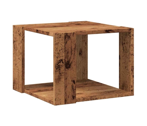 Mesa de centro de madera contrachapada envejecida 40x40x30 cm