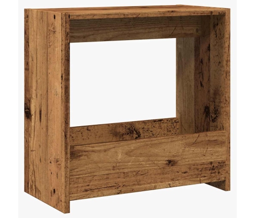 Mesa auxiliar de madera contrachapada envejecida 50x26x50 cm